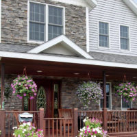 Stonecraft ledgestone bucktown facade on porch