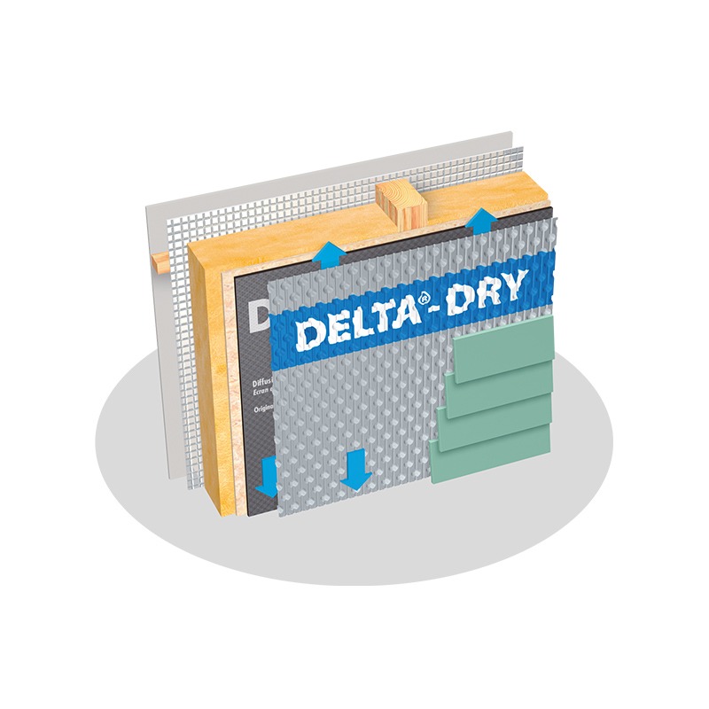 Delta MS Membrane System – 3’6” X 65’6” Foundation Wrap | Water & Vapor Barrier For Concrete, Block & Wood Foundations