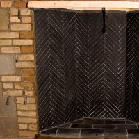 black firebrick in a rumford fireplace