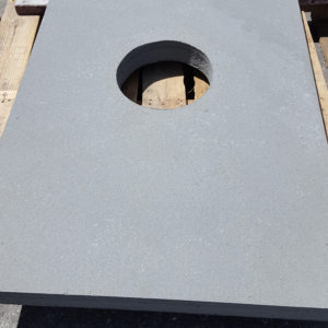Special cut out in Thermal Bluestone with core drill on a pallet