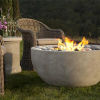 Eldorado Stone Fire bowl in an outdoor living space