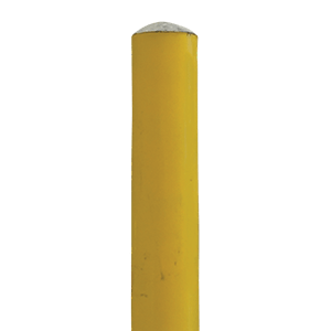 6’ long x 4.5” OD Sch40 Bollard Yellow Powder Coated Round Top